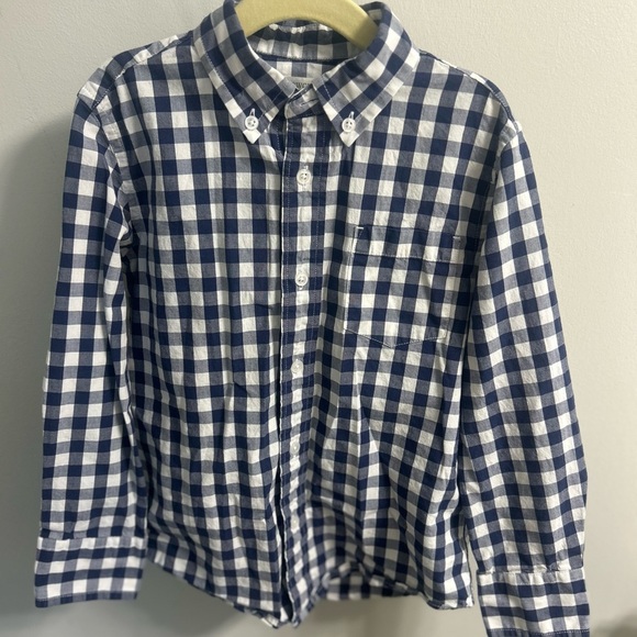 Crewcuts size 4-5 boys navy and white check button up! Excellent condition! - Picture 1 of 5